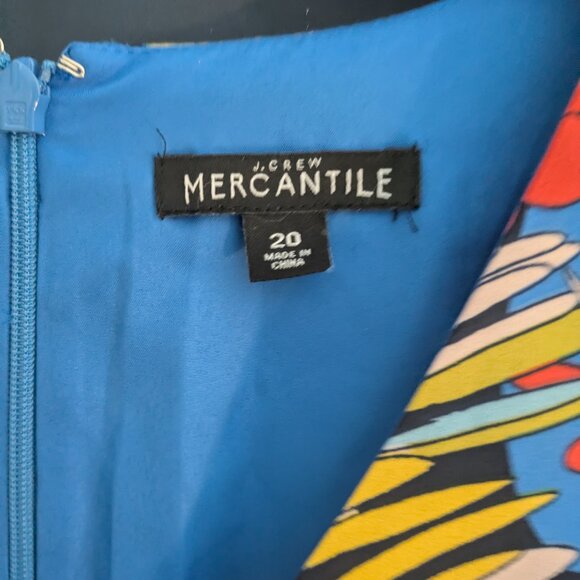 J.Crew Mercantile Women’s Blue Floral V Neck Wrap Front Mini Dress Size 16 - Picture 5 of 9